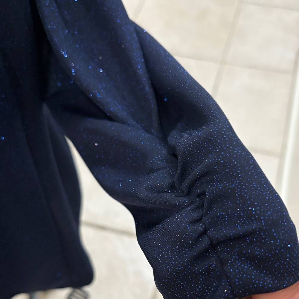 Alex Evenings Navy Glitter Blazer and Tank - Picture 9 of 10